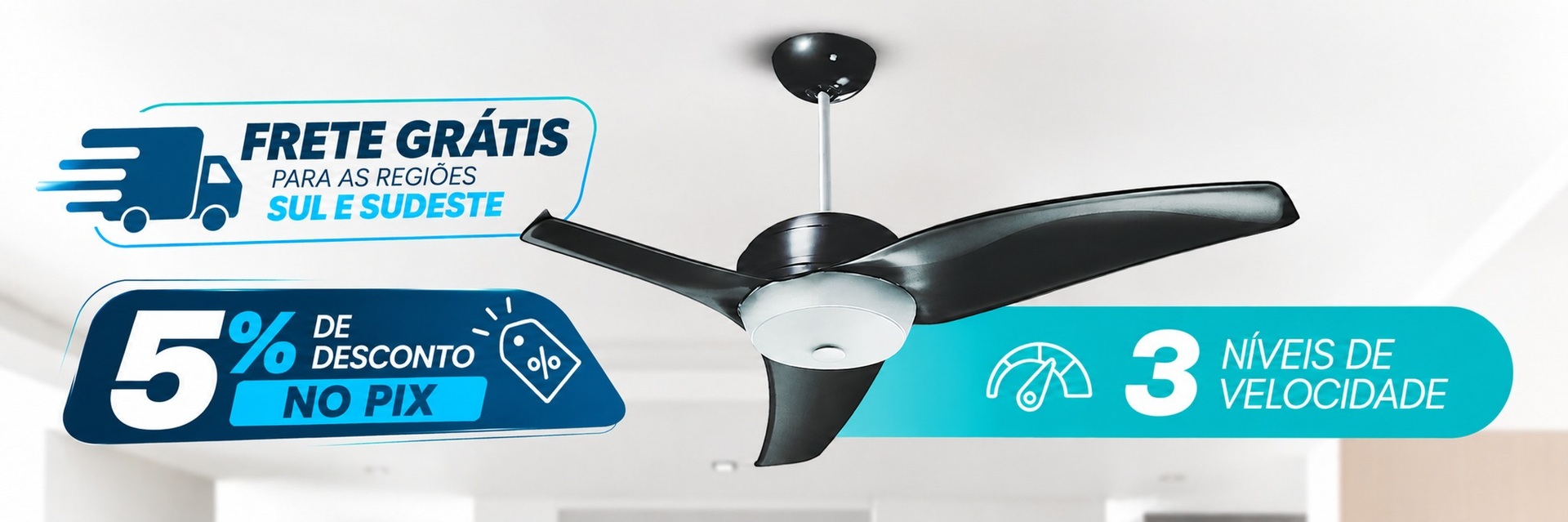 Ventilador de Teto Latina - Frete Grátis e 5% OFF no Pix